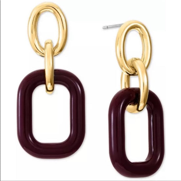 Alfani Link Drop Earrings in Gold-Tone and Link Drop Earrings in Gold-Tone