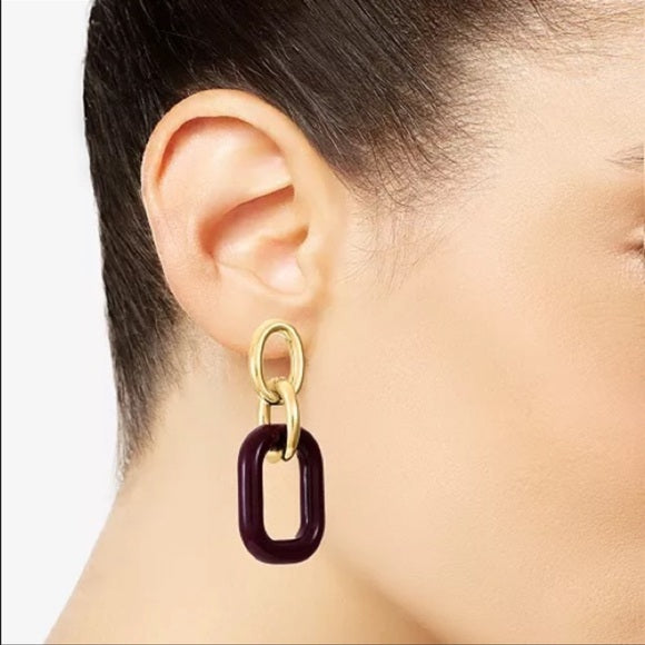 Alfani Link Drop Earrings in Gold-Tone and Link Drop Earrings in Gold-Tone