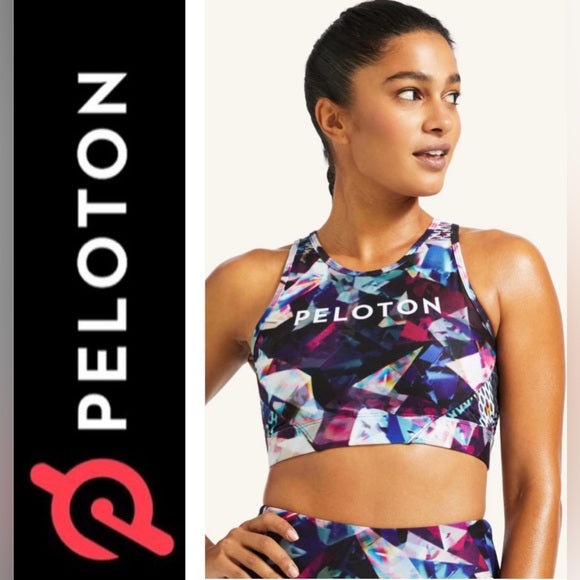 Peloton Women’s Jewels in Space High Neck Sports Bra Top, Size Small