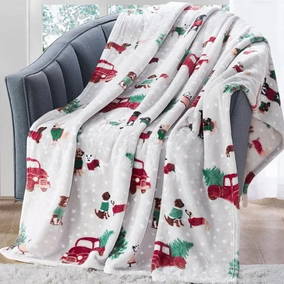 Birch Trail Holiday Printed Fleece Throw, 50 x 60 - Macy's