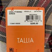 Tallia Mens Slim-Fit Cream and Red Tartan Sport Coat, Size 40Regular
