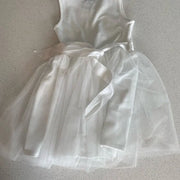 lilt Little Girls Embroidered Dot Mesh Dress, Ivory Size 4