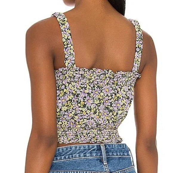 Sanctuary New Bloom Cropped Tank Top, Size Extra Large