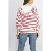 Style and Co Striped Lace-up Hoodie