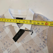RACHEL ZOE Argyle Twofer Sweater Vest Shirt, Size Medium