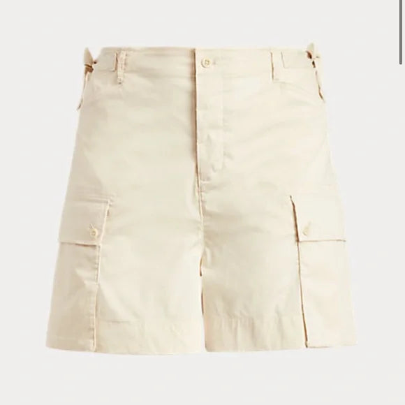 Lauren Ralph Lauren Ladies Twill Cargo Shorts Winter Cream, Size 10