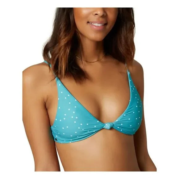 ONEILL Aqua Plunging Removable Cups Tie Pismo Saphira Swimsuit Top, Small