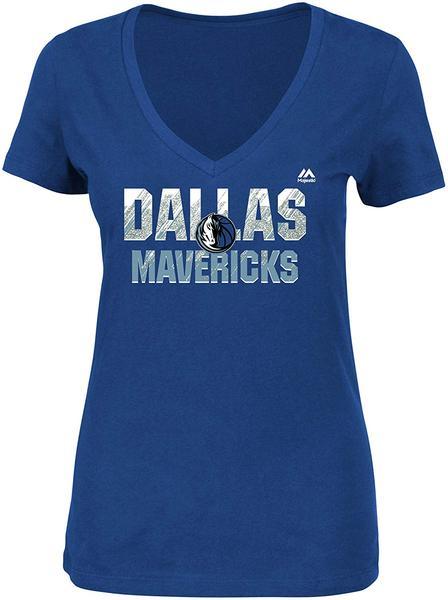 NBA Dallas Mavericks Womens Get Aggressive Short Sleeve V-Neck Tee, X-Large