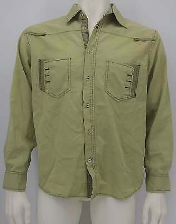 Gotti Men's Denim Shirt, Green, Size XXL