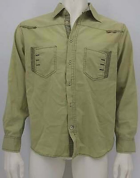 Gotti Men's Denim Shirt, Green, Size XXL