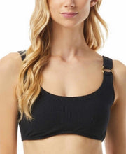 Michael Michael Kors Stretch Textured Removable Cups Ring Bralette, Size Small