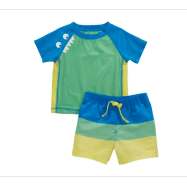 First Impressions Baby Boys Rash Guard and Swim Trunks