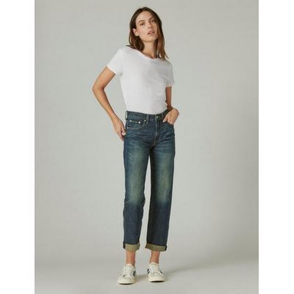 Lucky Brand mid Rise Cuffed Mom Jeans, Size 2/26