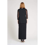 Connected  NINA BLACK EYELASH METALLIC FLOOR-LENGTH DRESS, Size 6
