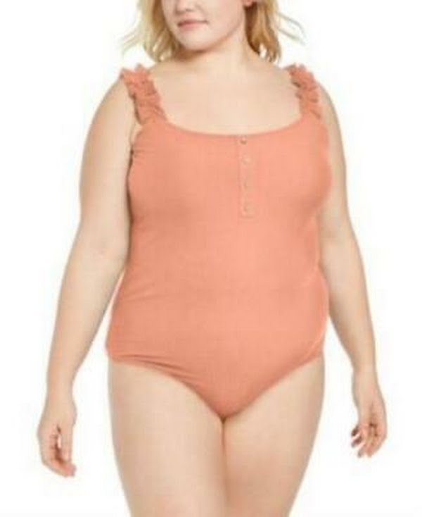 Full Circle Trends Trendy Plus Size Ruffled Swimming Suit, Size 3X