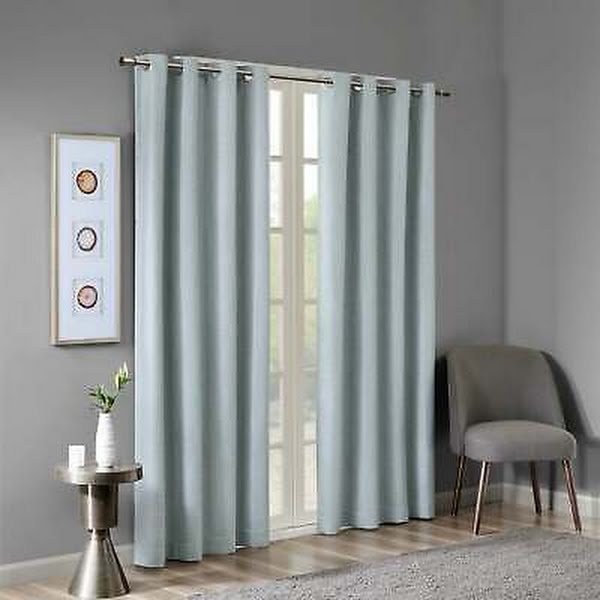 Sunsmart Olliix Maya Printed Heathered Blackout Grommet Top Curtain Panel 50x95