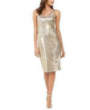 Vince Camuto Allover-Sequin Sheath Dress - Size 12 Gold