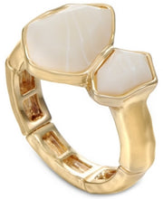 Style and Co Gold-Tone Double Stone Stretch Ring, White, Os