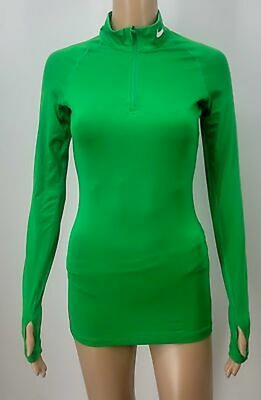 Nike Women's Green Element Dri-fit Half-zip Running Top, Size XS