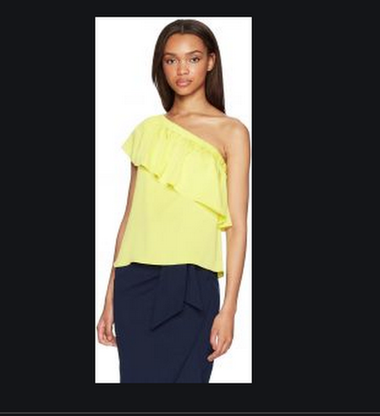 Milly Women's One Shoulder Top, Yellow, Size Small