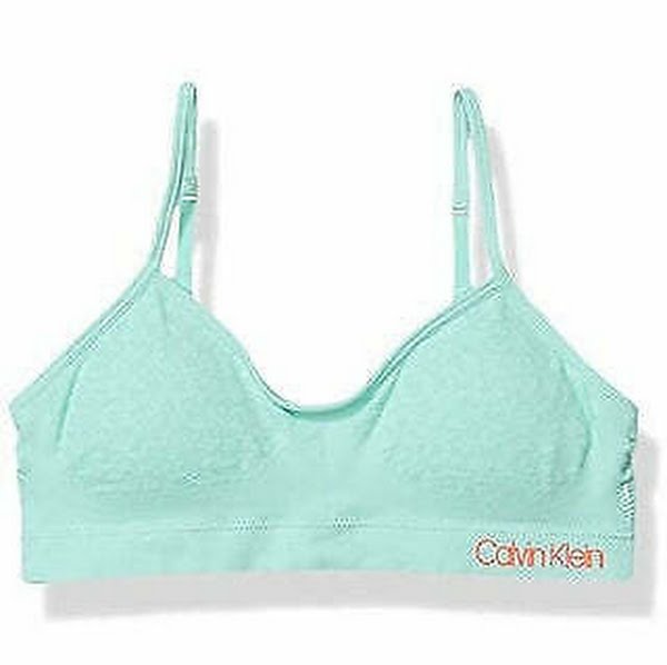 Calvin Klein Girls Soft Crop Bra Floral Logo Beach