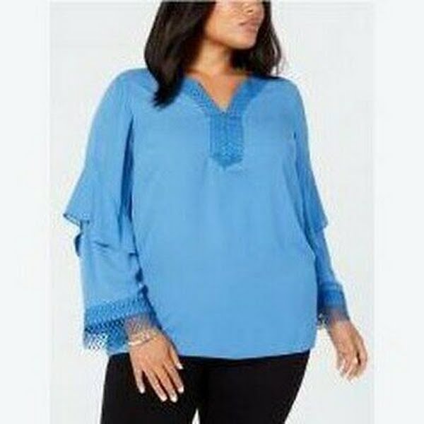 Alfani Women's Plus Size Crochet-Trim Top