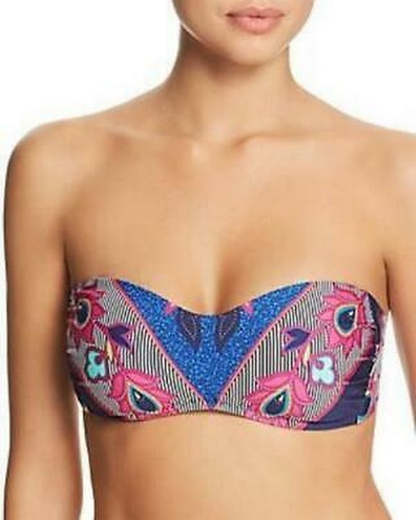 Trina Turk Sri Lanka Molded Cup Bandeau Bikini Top, Various Sizes