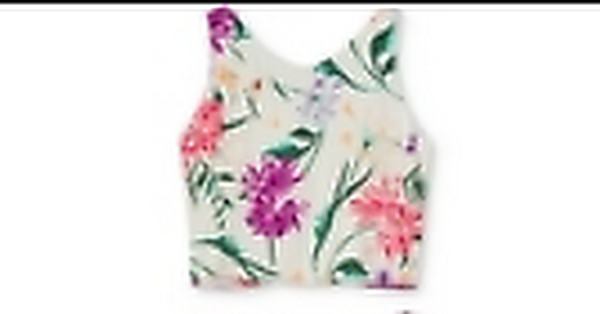 Rare Editions Big Girls Floral-Print Top- Pink Size 12