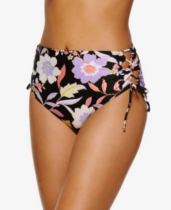 Hula Honey Cheeky High-Waist Bikini Swim Bottoms