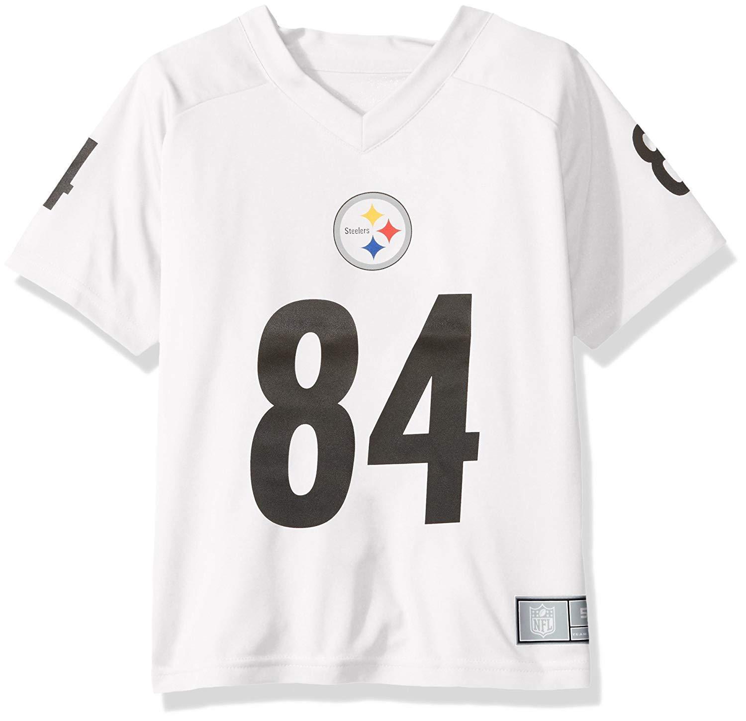 NFL Pittsburgh Steelers Antonio Brown Boys V-Neck Performance Jersey Tee, M 5-6