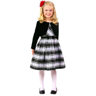 Jona Michelle Girls Plaid Dress With Jacket, Size 4T