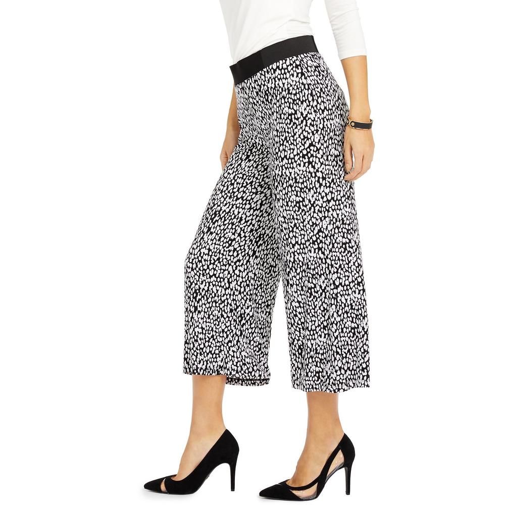 International Concepts Inc Womens Animal Print Culotte Pants, PS/White