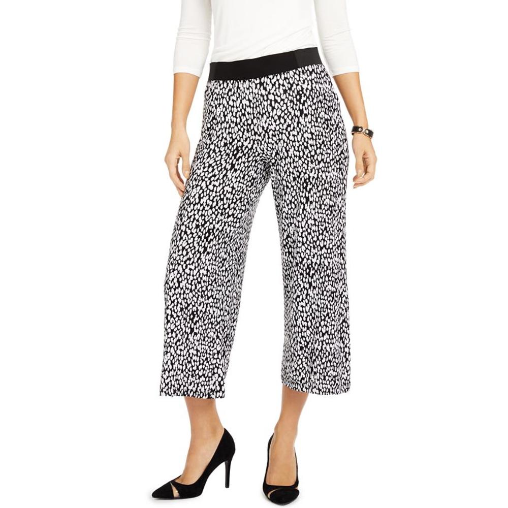 International Concepts Inc Womens Animal Print Culotte Pants, PS/White