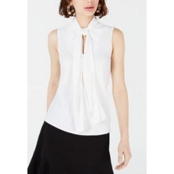 Bar III Bow-Neck Blouse, Size XS