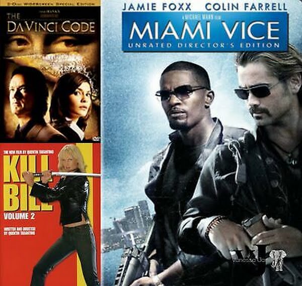 Action DVD Bundle: Miami Vice, Kill Bill Vol. 2, the Da Vinci Code