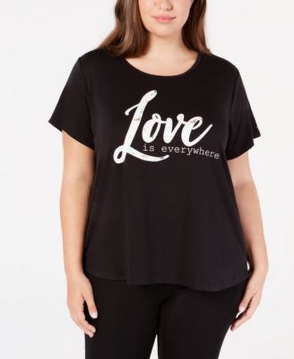 Ideology Women’s Love Graphic T-Shirt Noir