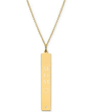 Sarah Chloe Diamond Accent Mom Bar Pendant Necklace in 14k Gold Over Silver