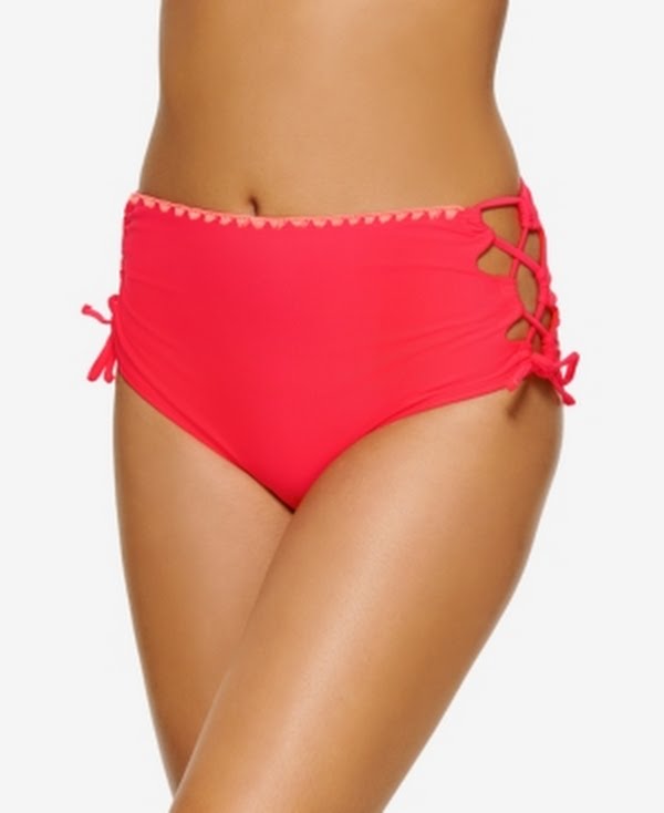 Hula Honey Cheeky High-Waist Bikini Swim Bottoms