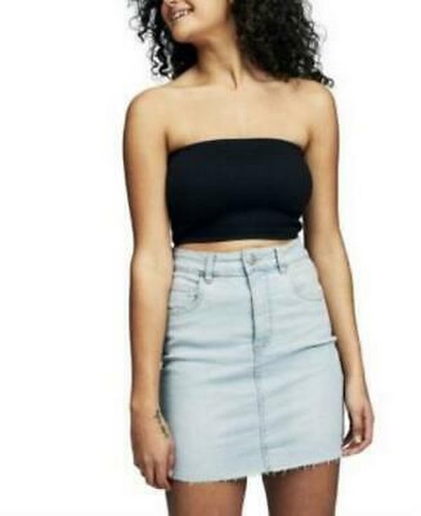 Cotton on Classic Stretch Denim Mini Skirt Brooklyn Blue