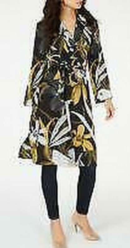 Thalia Sodi Floral-Print Duster Jacket, Size Medium