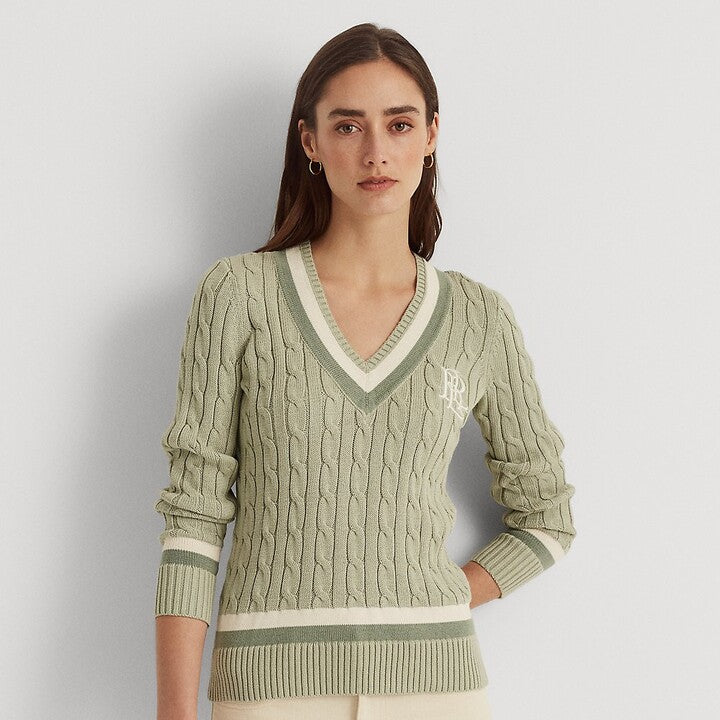 Lauren Ralph Lauren Cable-Knit Cricket Sweater, Size XL