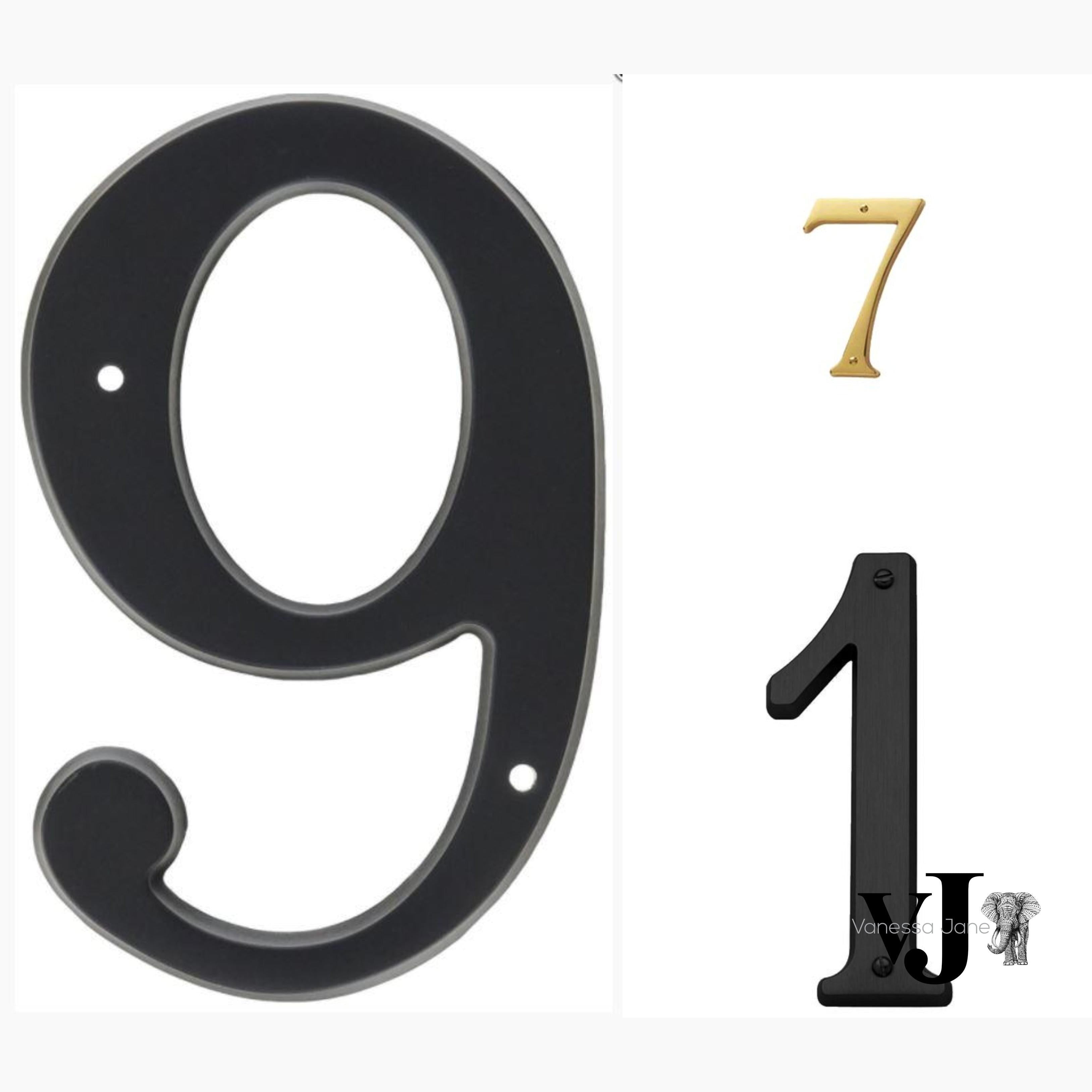 Baldwin Estate House Numbers, Choose Number/Finish