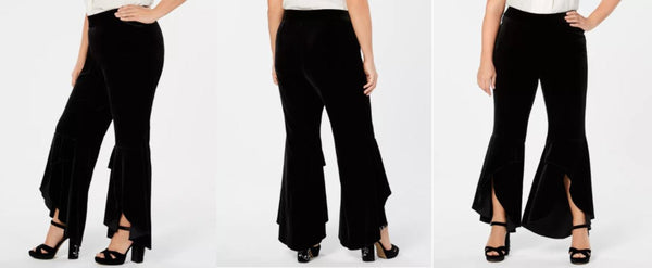 I.N.C. Plus Size Tulip-Hem Velvet Bootcut Pants