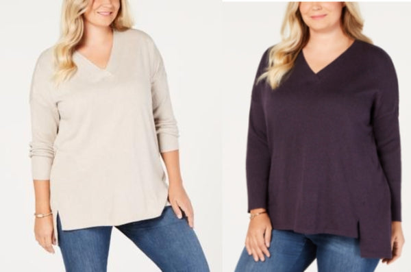 Style & Co Plus Size High-low Over-sized Tunic Sweater