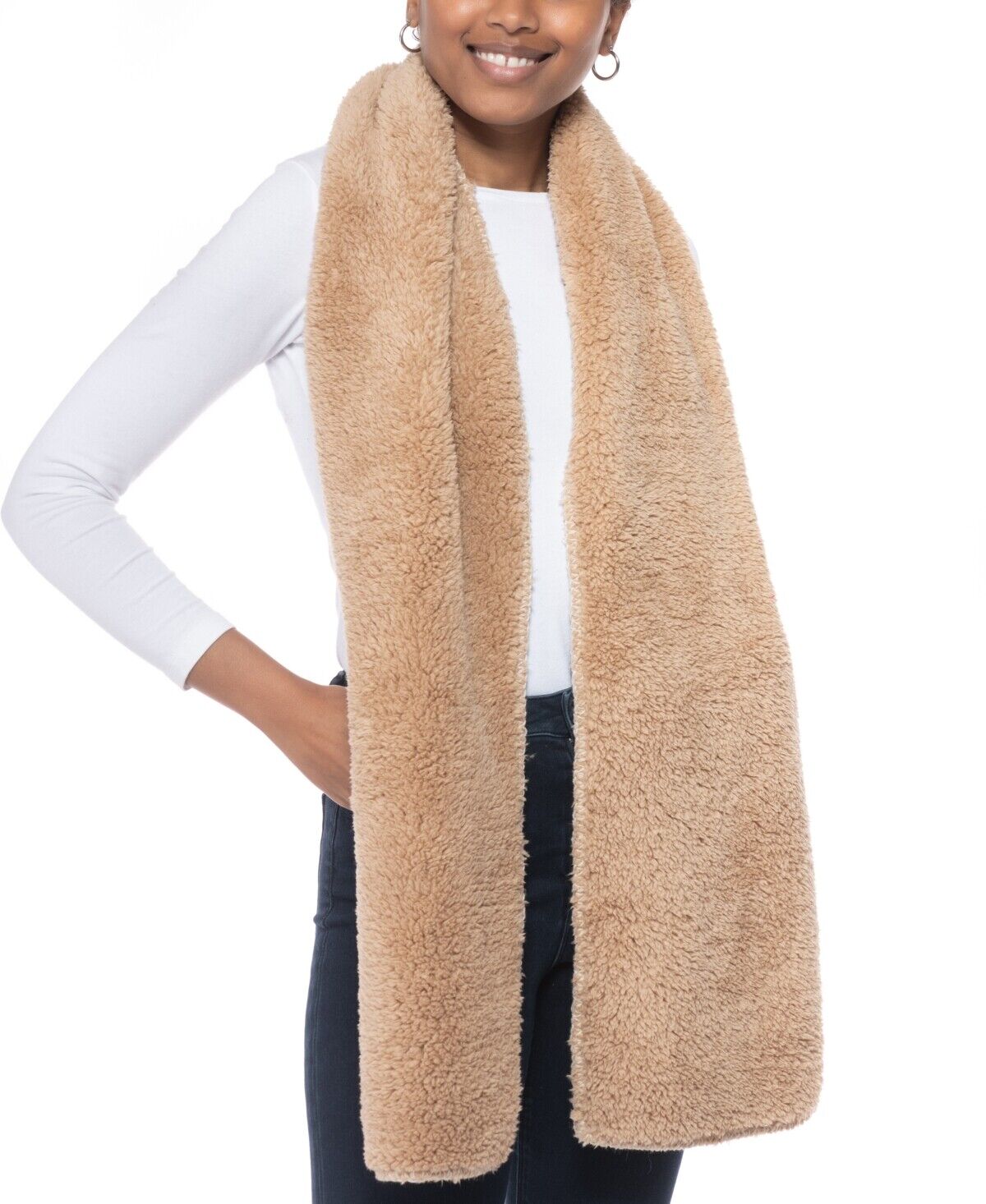 Jenni Womens Printed Sherpa Scarf