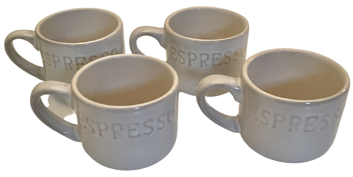 Belle Maison Espresso Coffee Cups with the word “ESPRESSO” Embossed