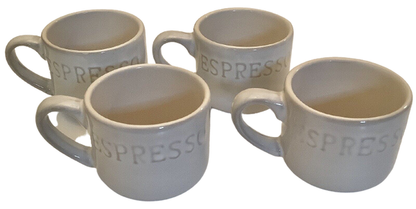 Belle Maison Espresso Coffee Cups with the word “ESPRESSO” Embossed