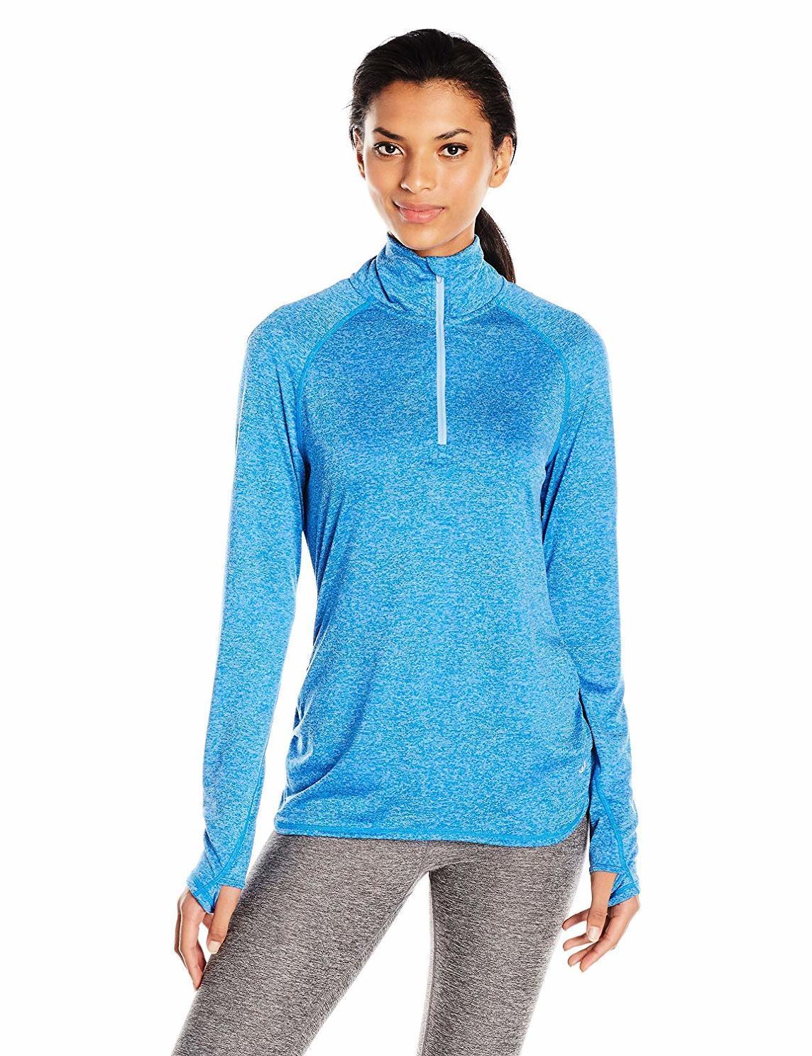 Spalding Women's Inspire Half Zip Top Pullover, Helix Combo, Blue, L