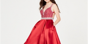 Say Yes to the Prom Juniors Jewel-Top Ballgown, Red, Size 11/12