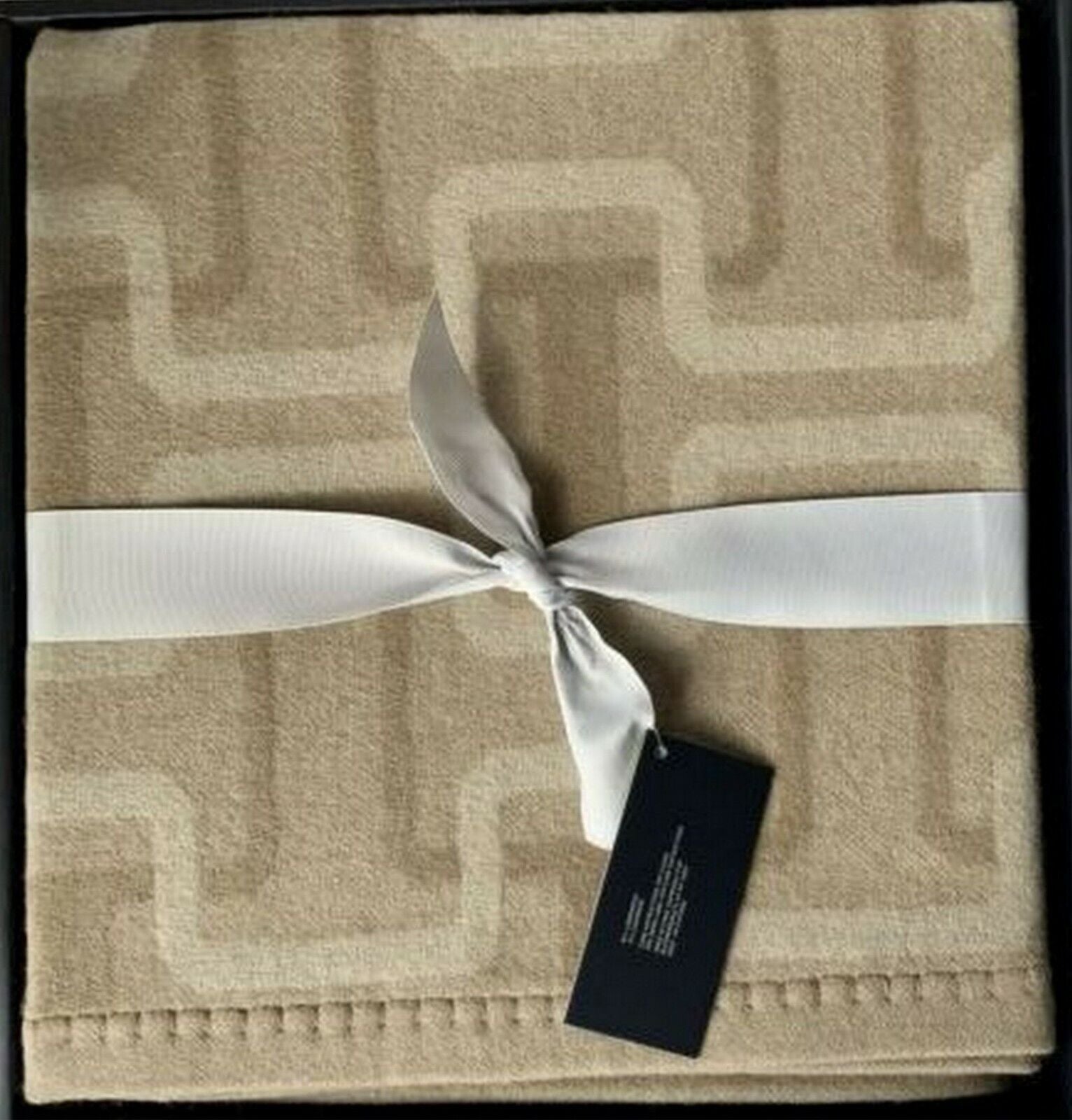 Hudson Park Collection Lambswool/Cashmere Interlocking Jacquard Throw